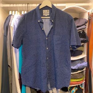 Navy Seersucker Bonobos Riviera Shirt Large Slim